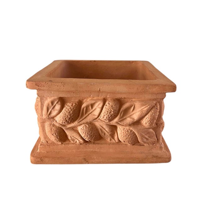 Late 20th Century Italian Terracotta Square Citrus Lemon Garden Box Planter / Pot / Vessel, Impruneta For Sale - Image 5 of 10