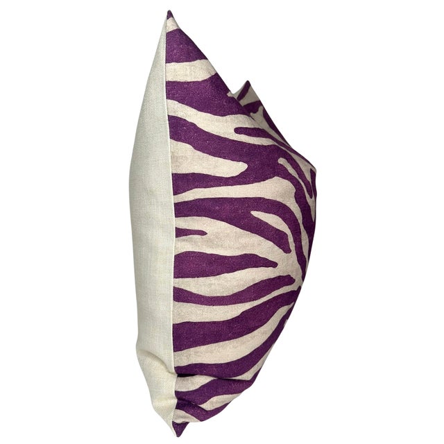 Modern Serengeti Pillow Cover in Purple, 22x22 Pillow For Sale - Image 3 of 5