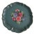 Vintage Hand Tole Painted Floral Scalloped Metal Tray Green Nashco 1960's For Sale