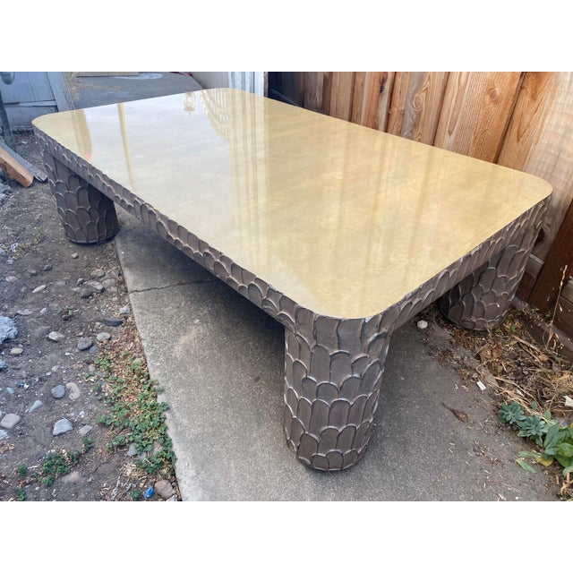 Art Deco AlmondColored Plaster Coffee Table Chairish