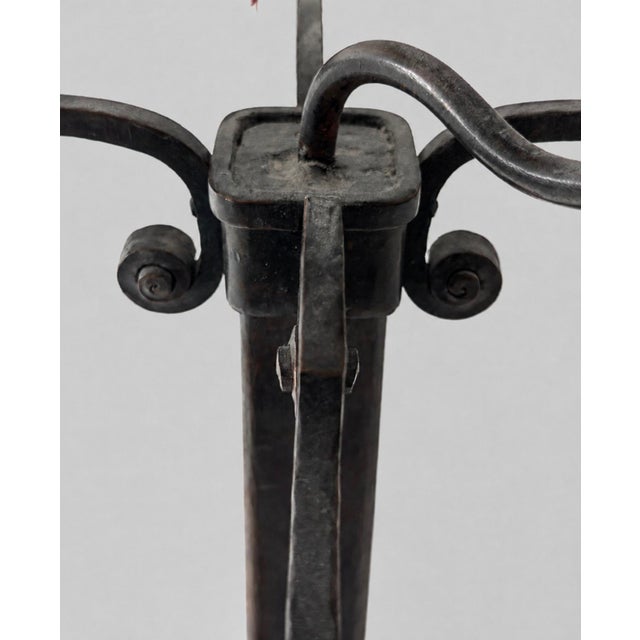 Blue Swedish Art Nouveau Copper and Wrought Iron Table Lamp, 1890s For Sale - Image 8 of 11