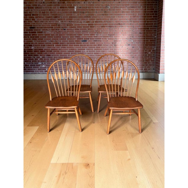 Hans Wegner 1980s F. W. Lombard - Hans Wegner Design Solid Ash Wood Peacock Dining Chairs For Sale - Image 4 of 12