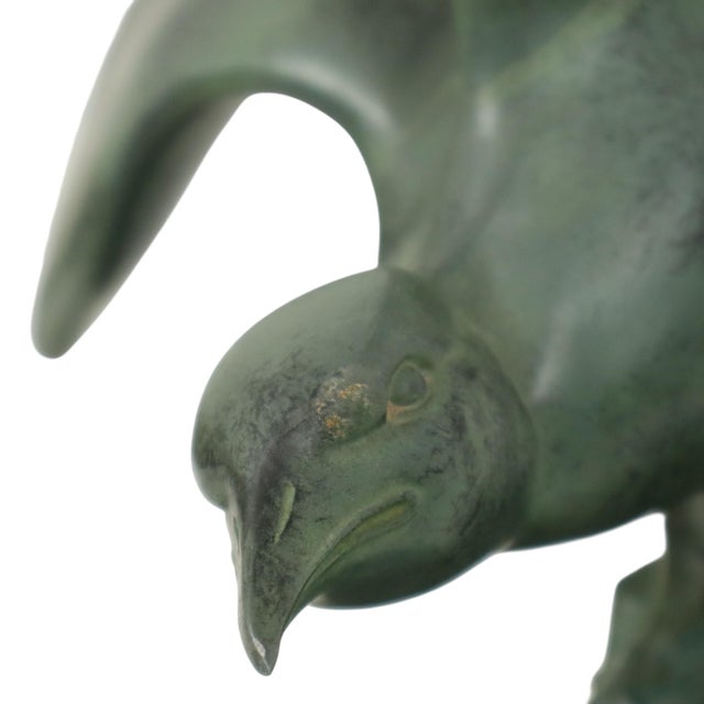 Art Deco Sculpture of Seagull on Marble Base with Bronze Patina For Sale - Image 6 of 17