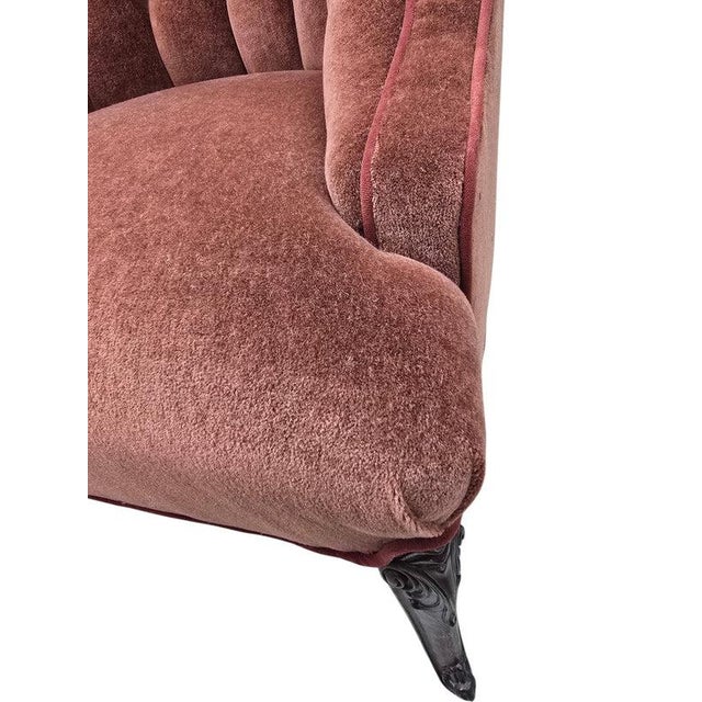 Vintage Queen Anne Style Tufted Wingback Chairs Newly Reupholstered - Pair For Sale - Image 13 of 14