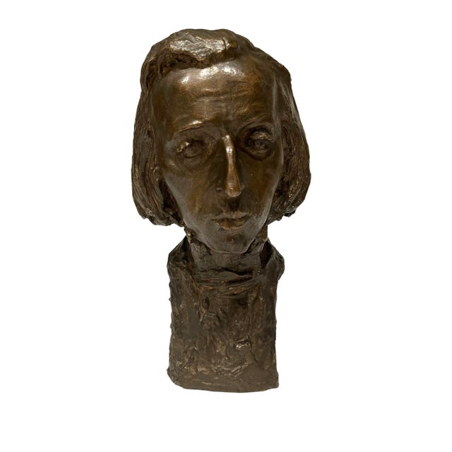 Mid 20th Century Bronze Bust of Chopin Bust by Sculptor Jiri Hanzalek For Sale - Image 4 of 10