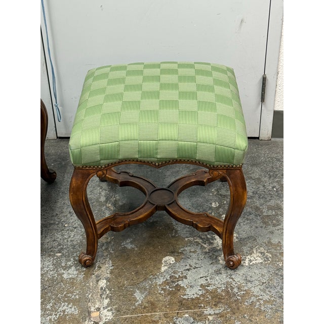 Green Minton-Spidell Gerard Stools, Pair For Sale - Image 8 of 12