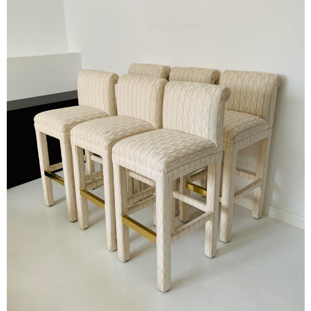 1980s Vintage Parsons Bar Stools- Set of 6 For Sale - Image 9 of 9