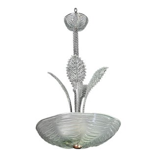 Luxury Barovier & Toso Chandelier, Murano Pulegoso Glass, 1950s For Sale