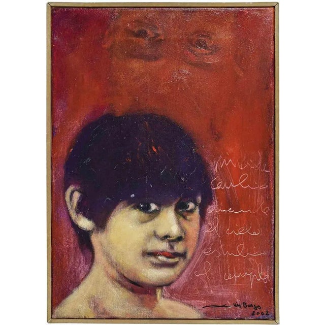 Luis Burgos, Portrait of a Boy, Oil on Canvas, 2002 For Sale