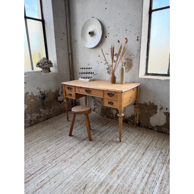 Desk in Light Walnut with Pine Top, 1900s For Sale - Image 5 of 18