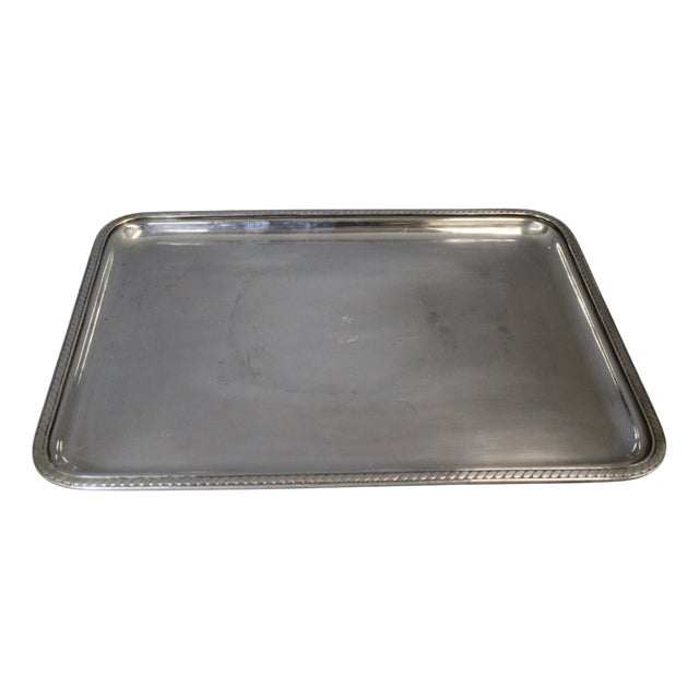 Silver-Plated Metal Serving Tray with Marine Anchor, 1950s For Sale