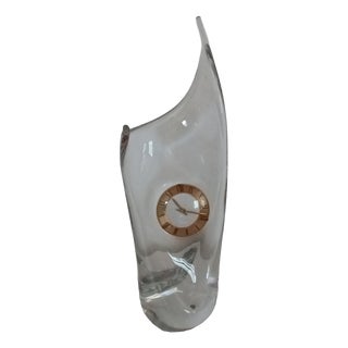 Sculptural Clock Vase in Crystal by Jean Daum for Daum, France, 1969 For Sale