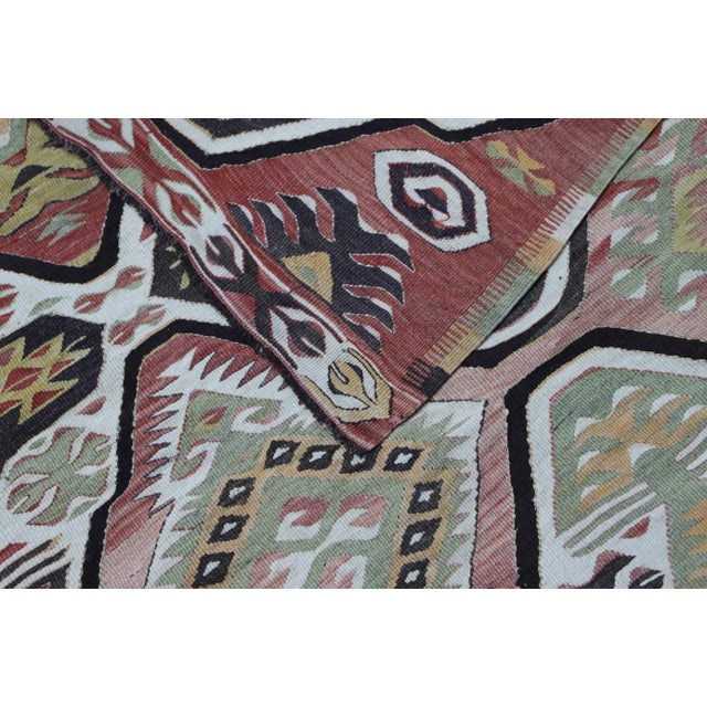 1960s Southwestern Style Handmade Oushak Area Kilim Rug For Sale - Image 11 of 12