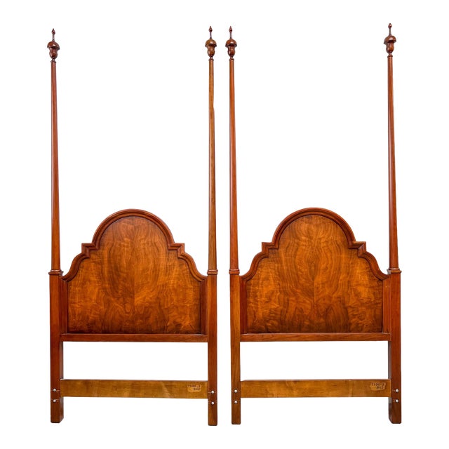 Vintage Walnut Headboards With Posts a Pair Chairish
