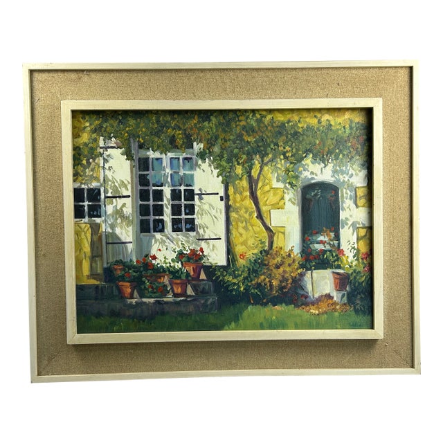 Late 20th Century Charles Garo Tatossian Painting With Message on Back, 28”x 22” Plus 3” Frame For Sale