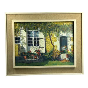 Late 20th Century Charles Garo Tatossian Painting With Message on Back, 28”x 22” Plus 3” Frame