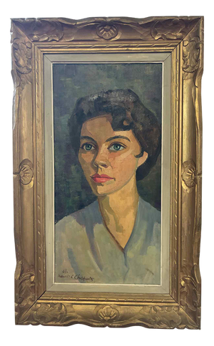 Maurice Chapuis, Portrait of a Woman, Oil on Canvas, 1961, Framed