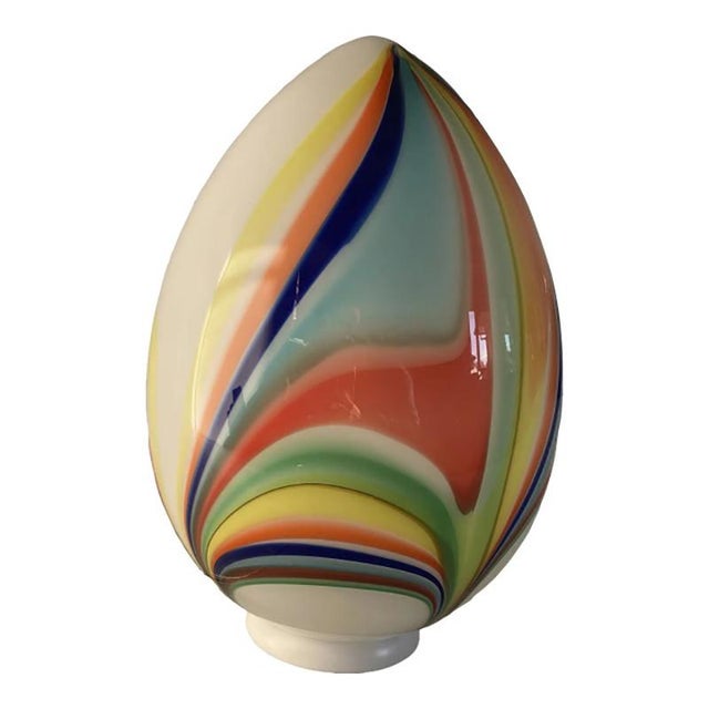 White Egg with Multicolored Reeds Table Lamp by Simoeng For Sale - Image 6 of 6