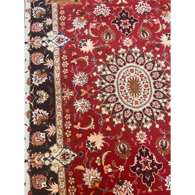 1990s Handwoven Persian Tabriz Area Rug 3'4" X 4'11" For Sale In Dallas - Image 6 of 8