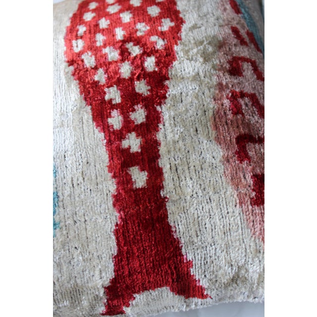 Contemporary Silk Velvet Ikat Pillow Cover Bohemian Pillow For Sale - Image 4 of 13