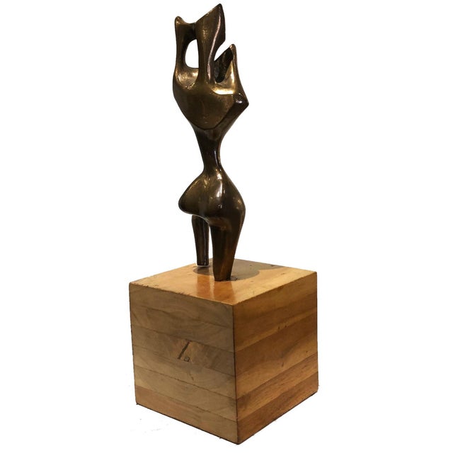 Surrealist Abstract Bronze Sculpture in Manner of Wifredo Lam, ca. 1950's-60's For Sale - Image 10 of 11