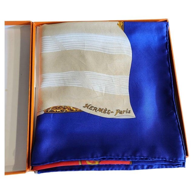 AMBIANIC presents 1980s New Vintage Hermès Silk Scarf in Original Box Hermès Silk Scarf Hilton McConnico Souvenirs de...