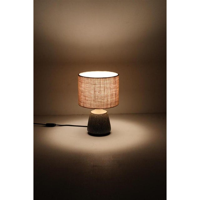 Handmade Ceramic Table Lamp with Jute Lampshade from Søholm, 1960s For Sale - Image 13 of 15