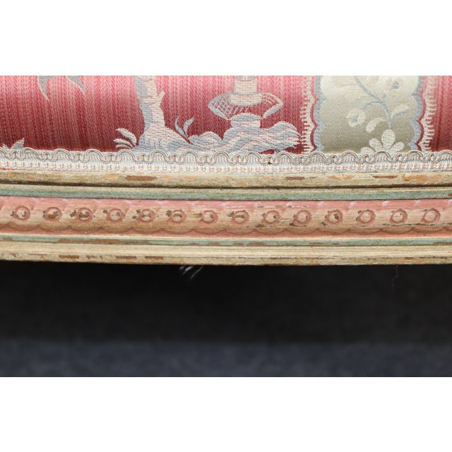 Pink Exceptional Pair French Louis XVI Style Maison Jansen Attributed Bergere Chairs For Sale - Image 8 of 14