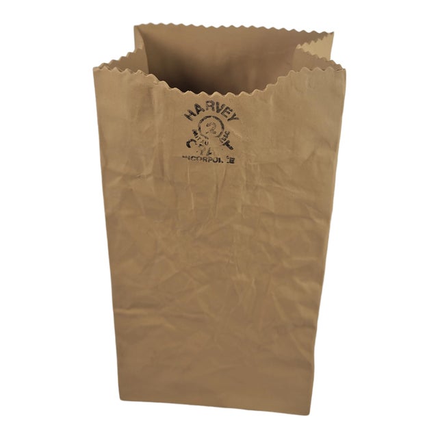 1970s Michael Harvey "Harvey Craft" Brown Paper Bag Look Ceramic Vase