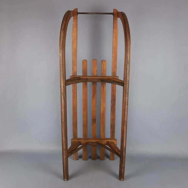 Vintage Wooden Metal Sled, 1940 For Sale - Image 6 of 17