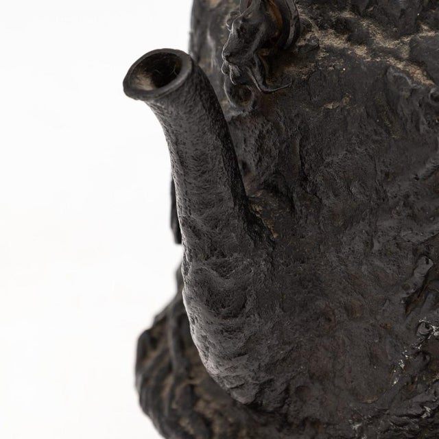 Antique Japanese Cast Iron Seiryudoa Carved Tetsubin Kettle, 1890s For Sale - Image 15 of 18