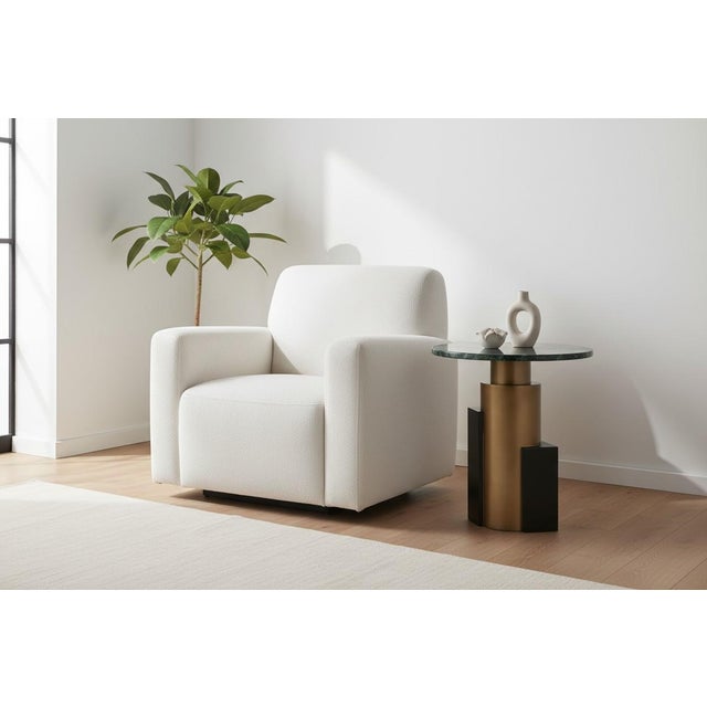 Jojo Modern Green Marble and Brass Round Side Table For Sale - Image 4 of 5