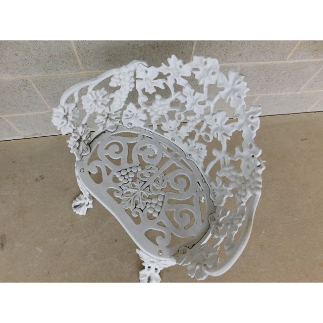 Vintage Grape Vine Pattern Cast Iron 3 Pc Garden Chair Set For Sale - Image 17 of 18