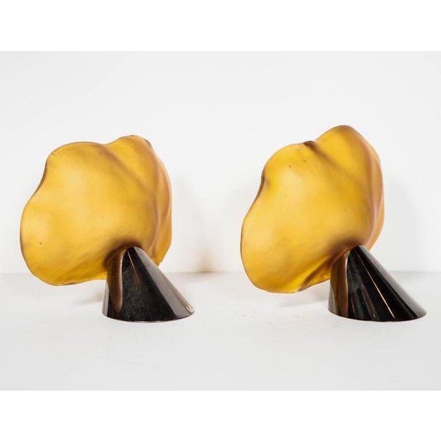 Pair of Italian Art Nouveau Murano Glass Water Lily Sconces by Itre For Sale - Image 9 of 10