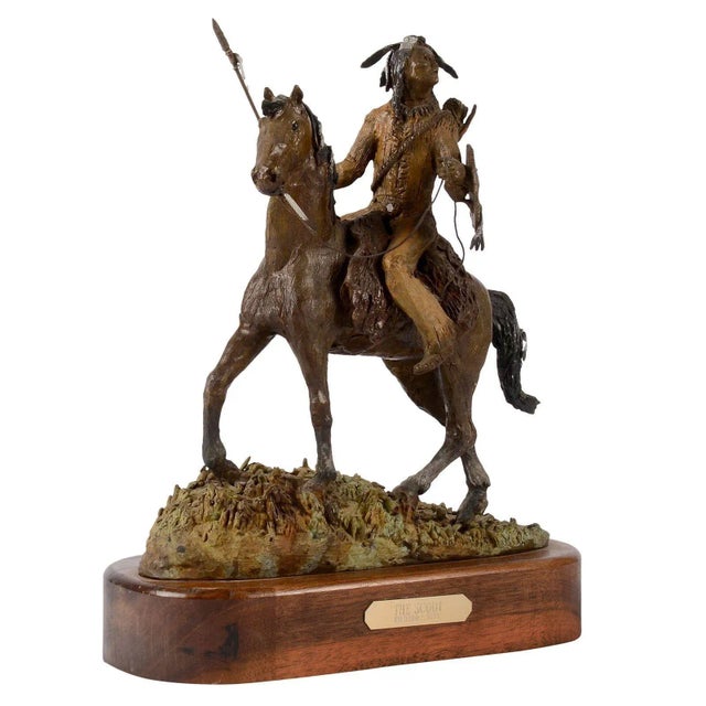 Richard Myer "The Scout" Bronze Sculpture For Sale - Image 6 of 9