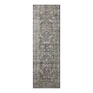 Jean Stoffer x Loloi Katherine Midnight/ Tobacco 2'-7" x 8'-0" Runner Rug For Sale
