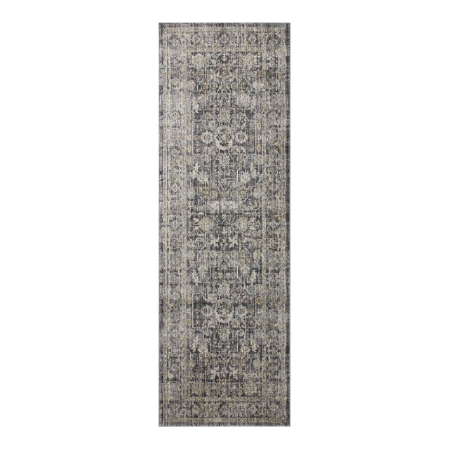 Jean Stoffer x Loloi Katherine Midnight/ Tobacco 2'-7" x 8'-0" Runner Rug For Sale