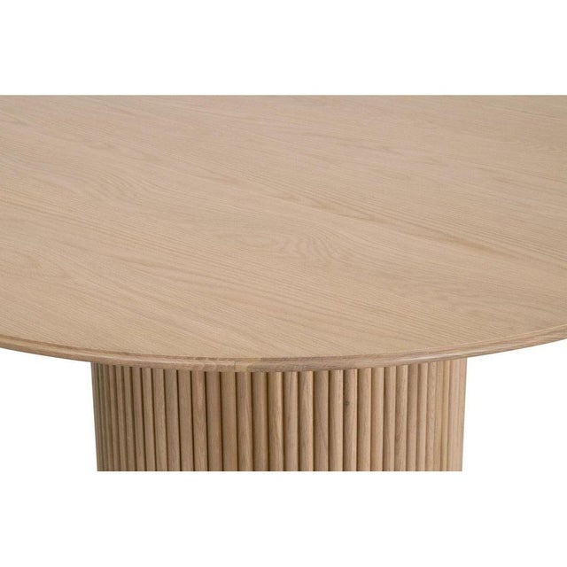 Transitional Belfast Wooden Round Dining Table For Sale - Image 3 of 4