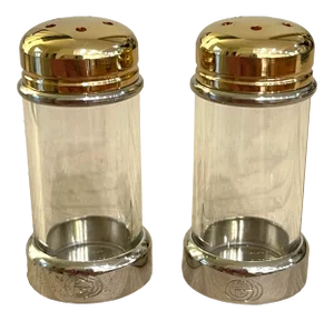 Gucci Silver and Brass Salt and Pepper Shakers