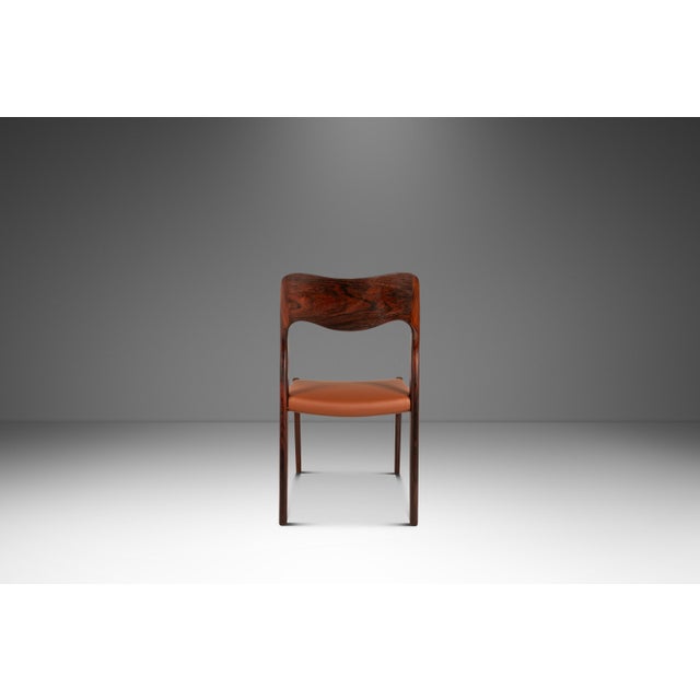 Wood Set of Six ( 6 ) Model 55 and Model 71 Dining Chairs in Rosewood by Niels Møller for j.l. Møllers Møbelfabrik, Denmark, 1960's For Sale - Image 7 of 18
