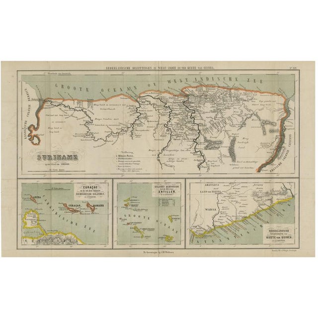 Suriname, Curaçao and Dutch Guinea Jacob Kuyper Colonial Atlas Map, 1882 For Sale - Image 14 of 14