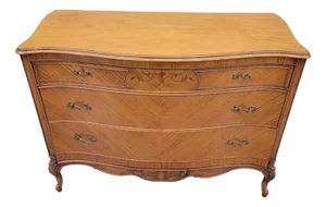 Antique French Provincial French Mahogany Inlaid Marquetry Chest of Drawers