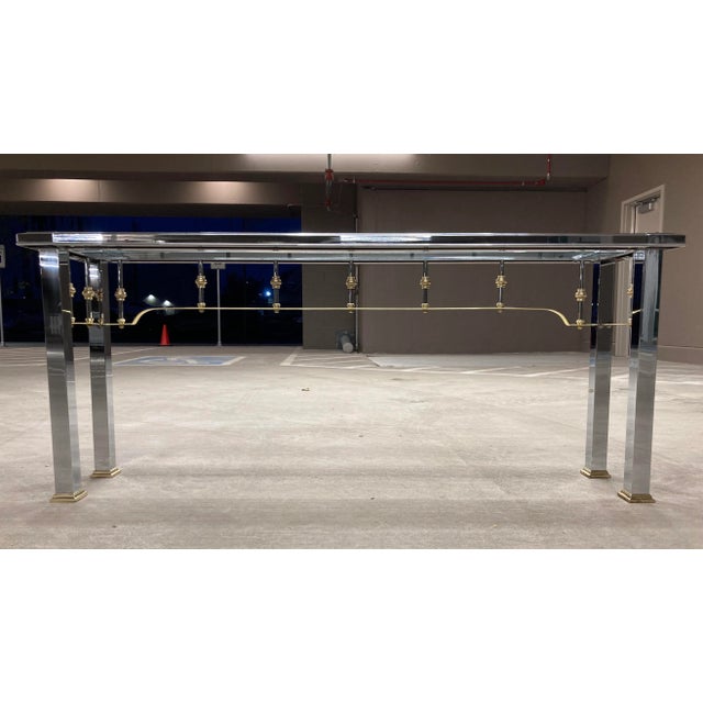 Mastercraft Chrome Console Sofa Table For Sale - Image 10 of 13