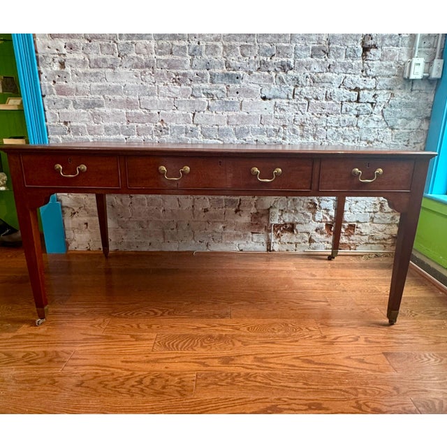 Mid 20th Century Winston Churchill Replica Mahogany Partner's Desk For Sale - Image 4 of 9