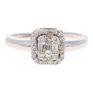 0.48 Carat Diamond 18 Karat White Gold Ring, Size 7