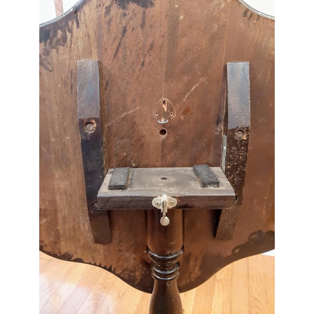 Scallop Mahogany Tilt Top Side Table For Sale - Image 9 of 12