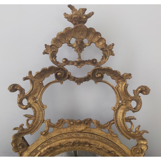 Antique Louis XV Wooden Mirror For Sale - Image 11 of 11