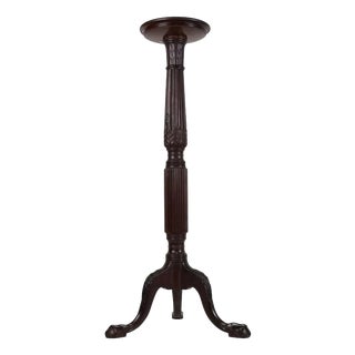 19th Century English Victorian Carved Mahogany Planter Jardiniere Stand For Sale