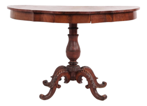 Antique 19th Century Mahogany Serving Table with Carved Details