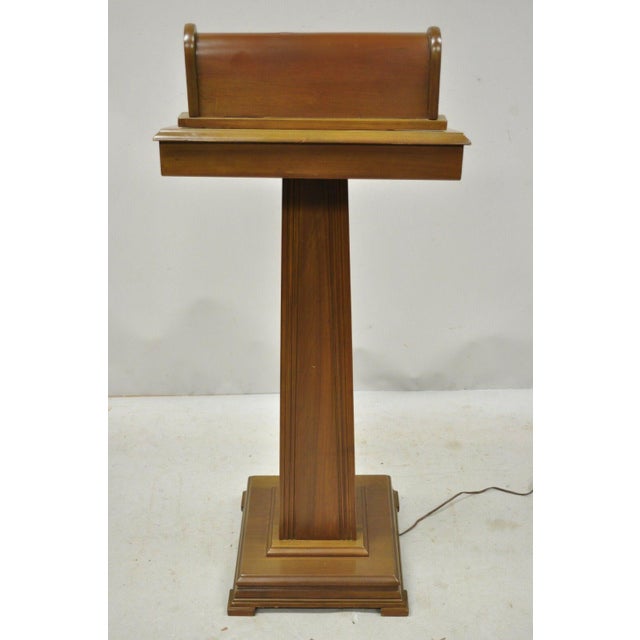 Vintage Traditional Wooden Lighted Podium Lectern Book Bible Stand